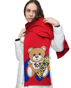 Women's Scarf Red Wool Accessories Acrilico