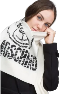 Women's Scarf White Wool Accessories Acrilico