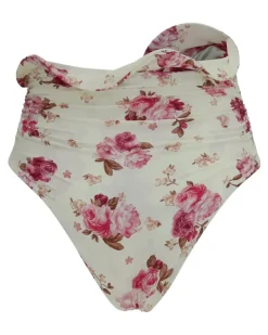 Women's Shaping Floral-Print Bikini Bottom Cream Polyamide; Elastane Swimwear Sea Clothing
