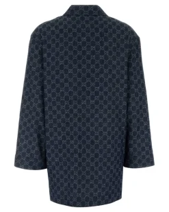Women's Shirt Blazer Blue Cotton Blazers