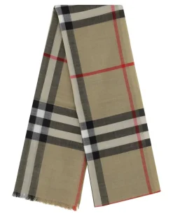 Women's Silk And Wool Blend Scarf Archive Beige Scarfs