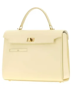 Women's Silky Top Handle Bag Yellow Calf
