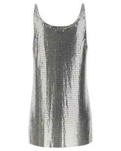 Women's Silver Metal Knit Top Exterior: Aluminium Maglie Sweater