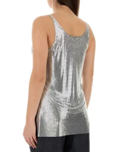Women's Silver Metal Knit Top Exterior: Aluminium Maglie Sweater