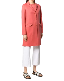 Women's Single Breasted Mid-Length Coat Ss20 W Pink