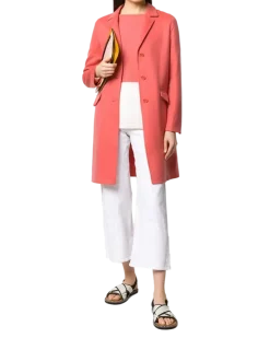 Women's Single Breasted Mid-Length Coat Ss20 W Pink