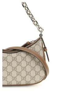 Women's Small Gg Emblem Shoulder Bag B.ebony-Sundial Fabric Handbags B.ebony/sundial Hand Beige