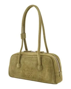 Women's Soft Boston Ew Shoulder Bag - Margesherwood Leather Khaki Cowhide Shoulder-Hobo-Bags