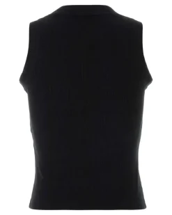 Women's Stamp Tank Top Black Cotton Elastane Sweater