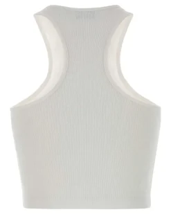 Women's Stamp Tank Top White Cotton Elastane Sweater