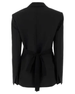 Women's Stretch Wool Blazer Black Virgin Elastane Blazers