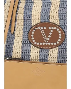 Women's Striped Raffia Bucket Bag Naturale-Verde-Natural Camel-Selleria Naturale/verde/natural Camel/selleria Multicolor
