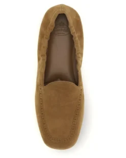 Women's Suede Loafers Walnut Calf Leather Bos Taurus Brown
