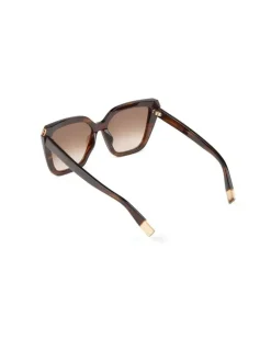 Women's Sunglasses Glossy Brown Striped Havana Acetate