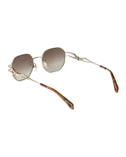 Women's Sunglasses Shiny Light Gold Metal Eyewear