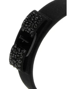 Women's Swarovs Headband Black Fabric Headbands