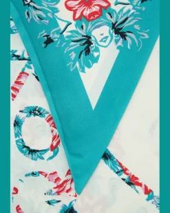 Women's Swing Triangolo Scarf Turquoise Twill