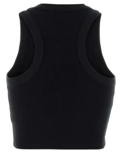 Women's Tank Top Black Cotton Elastane Sweater