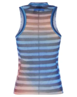 Women's Tank Top Multicolor Mesh Sweater