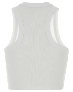 Women's Tank Top White Cotton Elastane Sweater
