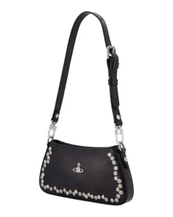 Women's Tasha Shoulder Bag - Leather Black Calfskin Shoulder-Hobo-Bags