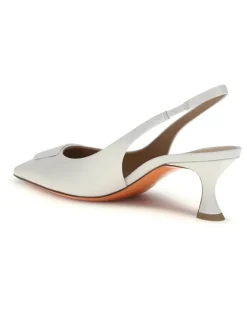 Women's Taylor Slingback Pumps White Calf Leather Bos Taurus High Heel Shoes