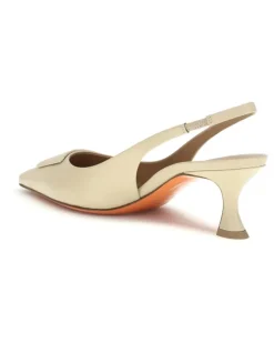 Women's Taylor Slingback Pumps Light Brown Calf Leather Bos Taurus High Heel Shoes Beige