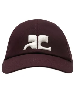 Women's 326tct050co0134-4010 Ac Logo Cotton Baseball Cap Burgundy