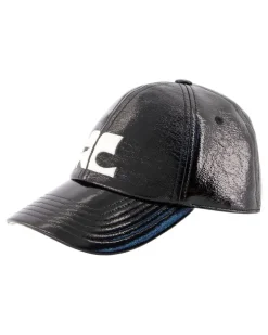 Women's 326tct050vy0014-9999 Vinyl Ac Logo Baseball Cap Black Other