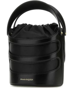 Women's The Rise Bucket Bag Black Leather
