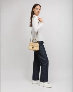 Women's Top Handle Bag Betulla Cowhide - Top-Handle-Bags Beige