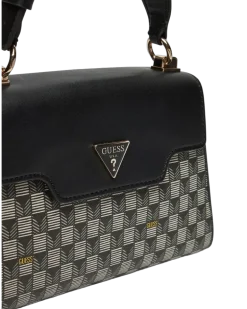 Women's Top Handle Bag Black Logo Polyurethane Top-handle-bags
