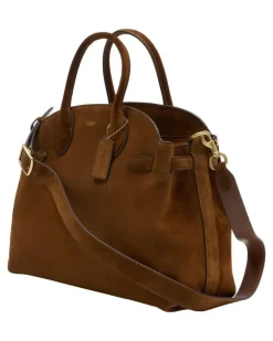 Women's Top Handle Bag Brown Calfskin