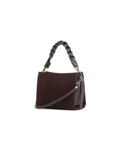 Women's Top Handle Bag Brunette Suede Leather - Top-Handle-Bags Brown