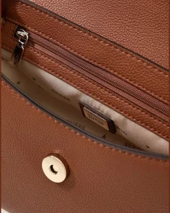 Women's Top Handle Bag Cognac Polyurethane - Top-Handle-Bags Brown