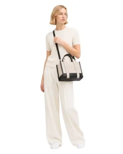 Women's Tote Bag White Cow Leather - Tote-Bags