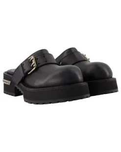 Women's Venom Mules - Leather Black Calfskin Shoes