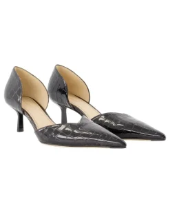 Women's Victoria Angle Dorsay 55 Pumps - Beckham Leather Black Calfskin Shoes