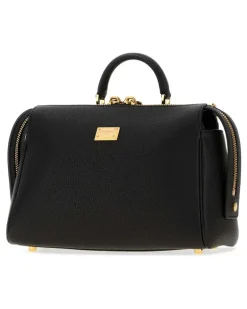 Women's Vintage Top Handle Bag Black Calf