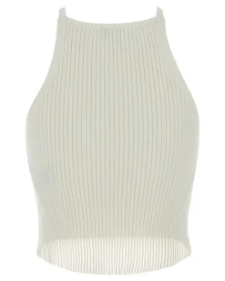 Women's Viscose Blend Tank Top Heritagewhite Exterior: Polyester Maglie Sweater