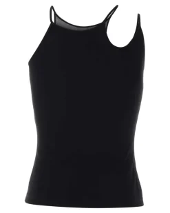 Women's Viscose Mesh Tank Top Black Sweater