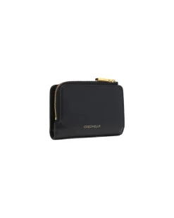 Women's Wallet Black Calf Split Leather Bags