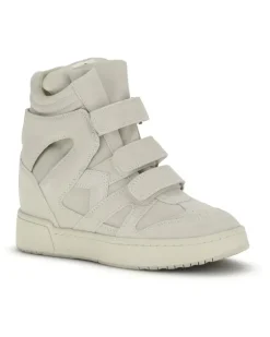 Women's Wedge Leather Sneakers Im3-Gz Ecru Beige
