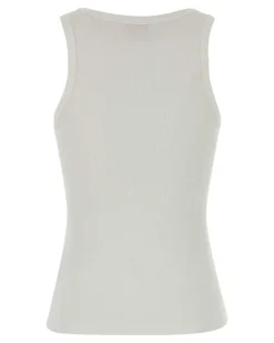 Women's White Stretch Cotton T-Ank Tank Top 141 Exterior: Elastane Maglie Sweater