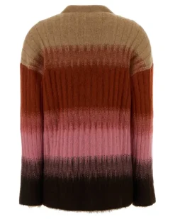 Women's Wool Cardigan Multicolor Mohair Nylon