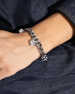 Women's X Derrick Adams Dice Charm Bracelet Silver Accessories > Jewelry