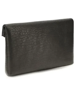 Women's Ysl Busta Pouch W_haka Moira L Nero Lamb Ovis Aries Wallet Black
