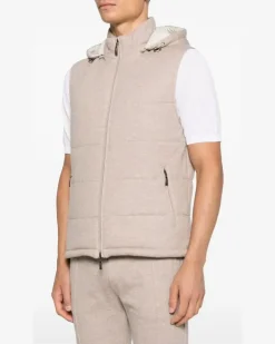 Women's Zip-Fastening Vest Aw25 M Beige