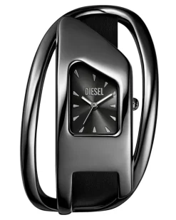 Wrap-D Schwarze Lederuhr - Uhren - Damen -