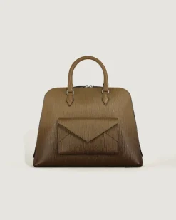 Writing Traveler Handtasche - Sandfarben - Leder - MB220266 - Tragetaschen